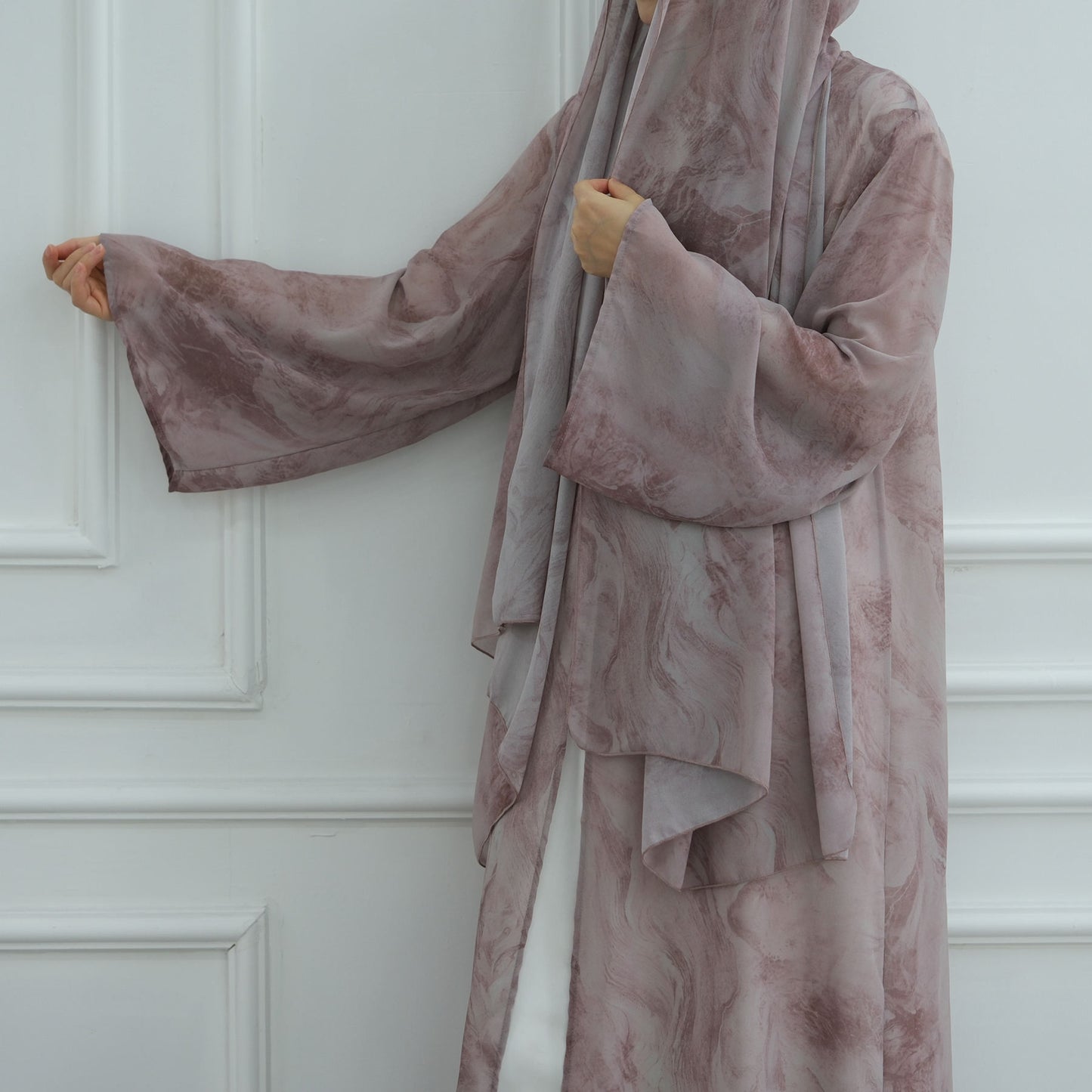 Tabara Chiffon Flow Set – Open Abaya