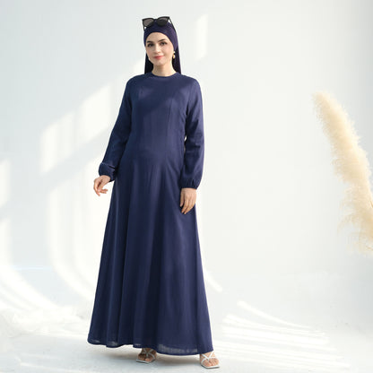 Tabara Linen Breeze Abaya – Lightweight Linen with Pockets