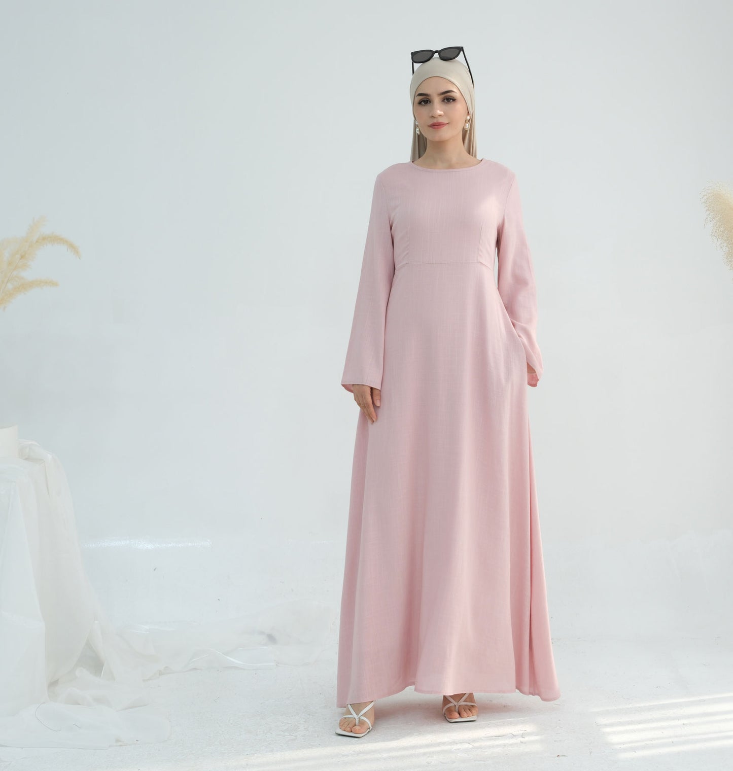 Tabara Modest Linen Dress  Breathable Abaya for Summer & Eid