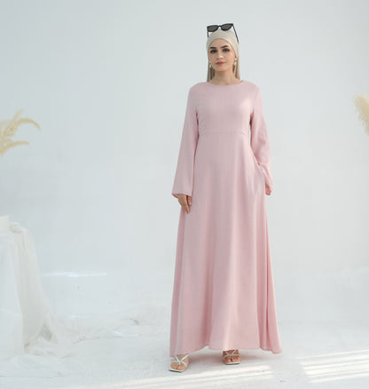 Tabara Eid Linen Abaya – Breathable Summer Modest Dress