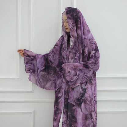 Tabara Chiffon Flow Set – Open Abaya