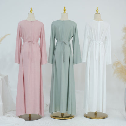 Tabara Eid Linen Abaya – Breathable Summer Modest Dress