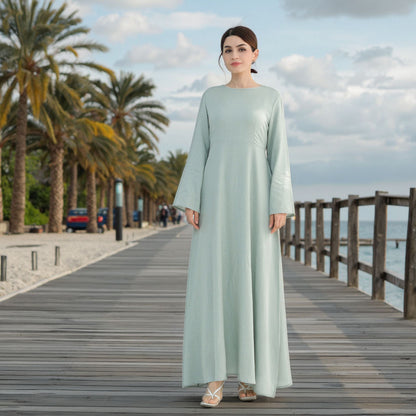 Tabara Eid Linen Abaya – Breathable Summer Modest Dress
