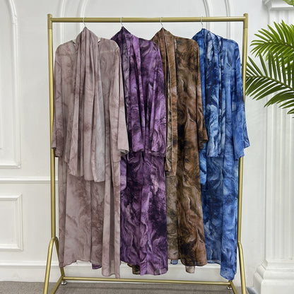 Tabara Chiffon Flow Set – Open Abaya