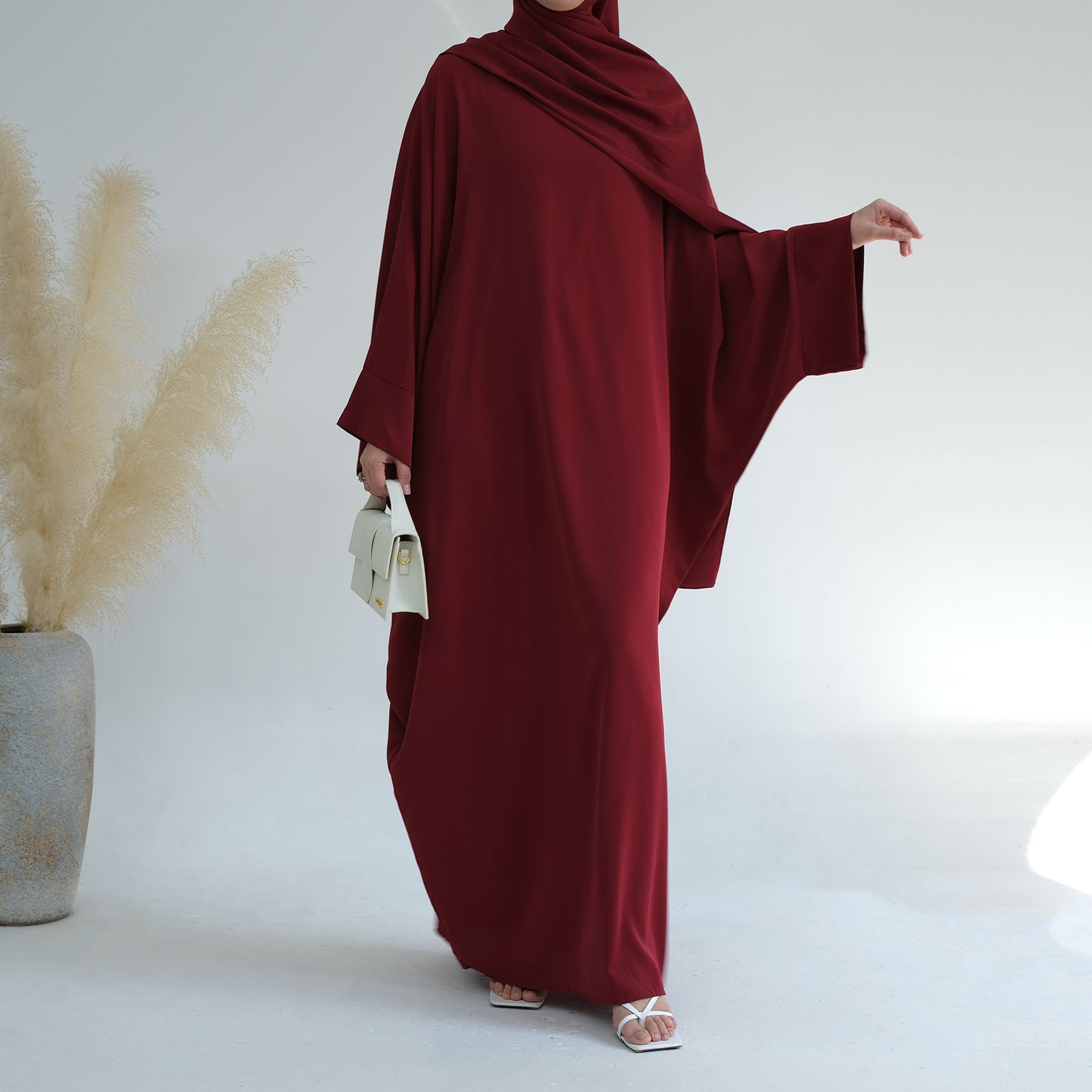 Tabara Traditional Nida Abaya  Plain Muslim Dress Thobe Dubai Style