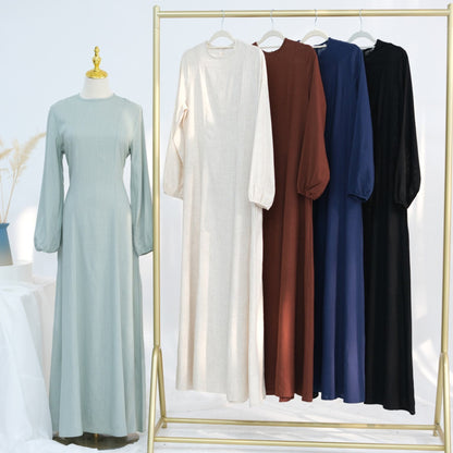 Tabara Linen Breeze Abaya – Lightweight Linen with Pockets