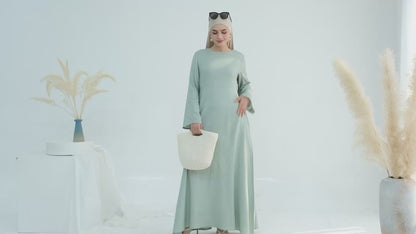 Tabara Eid Linen Abaya – Breathable Summer Modest Dress